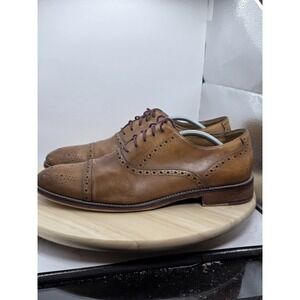 Mens Size 11.5 - Johnston & Murphy 20-8682 Conard Brown Leather Lace Up Cap Toe